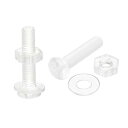 uxcell M3 x 16mm プラス小ネジ ナット ナットと平ワッシャー付き プラスチック PC皿頭小ボルト 透明 20セット