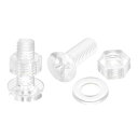 uxcell M5 x 16mm プラス小ネジ ナット ナットと平ワッシャー付き プラスチック PC皿頭小ボルト 透明 20セット
