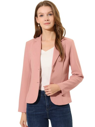 Allegra K ジャケット スーツブレザー ラペルカラー ビジネス 通勤 オフィス 伸縮性 レディース ダークピンク M Allegra K ジャケット スーツブレザー ラペルカラー ビジネス 通勤 オフィス 伸縮性 レディース ダークピンク M