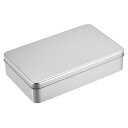 uxcell 錫箱 ブリキ缶 ファイル収納ボックス 長方形 蓋付き シルバートーン 180 x 110 x 40mm 1個入り