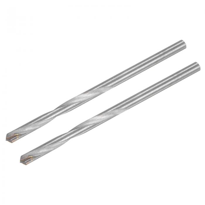 uxcell 超硬合金 ツイストドリルビット ラウンドストレートシャンク付き 焼入れ鋼 ステンレス鋼用 切断径6mm 長さ120mm 2個