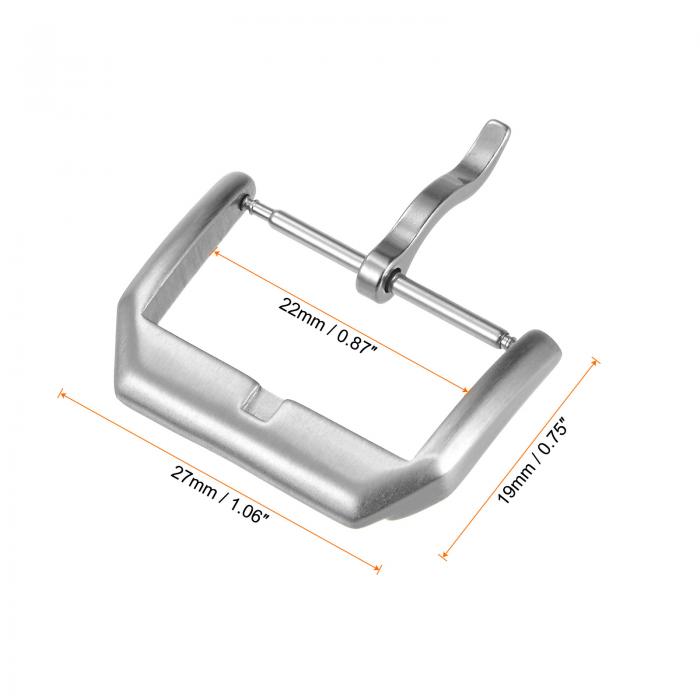 uxcell ウォッチ ブラッシュド SUS304 ナローサイドタイプバックル ステンレス鋼 ブラッシュ仕上げ 時計バンド用 22mm
