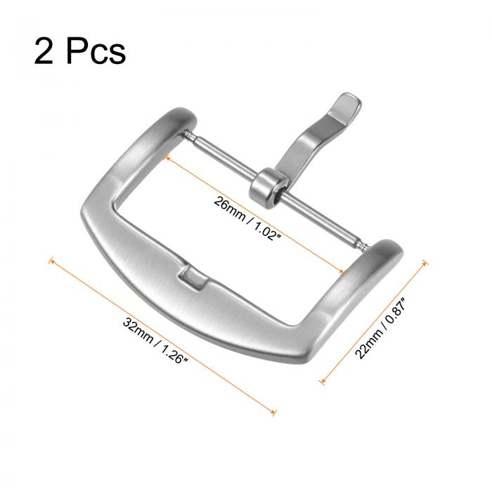 uxcell ウォッチ ブラッシュド SUS201 アークサイドタイプバックル ステンレス鋼 時計バンド用 26mm