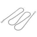 uxcell 鉄製フラットチェーンストラップ 財布交換アクセサリー 2個バックル付き ショルダーバッグ用 クロスボディ用 DIY 1200mm x 6mm シル...