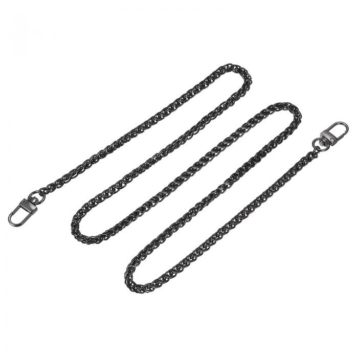 uxcell 鉄製フラットチェーンストラップ 財布交換アクセサリー 2個バックル付き ショルダーバッグ用 ク..