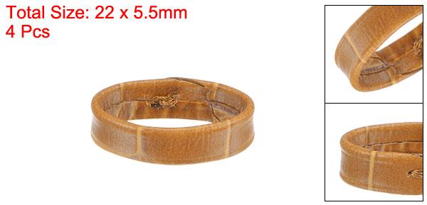 uxcell PUレーザ ー製ループ 時計バンド リングキーパー 代替品 幅18mm ブラウン 4個入