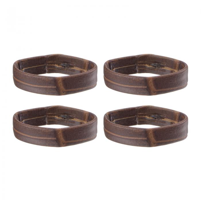 uxcell PUレーザ ー製ループ 時計バンド リングキーパー 代替品 幅21mm ダークブラウン 4個入