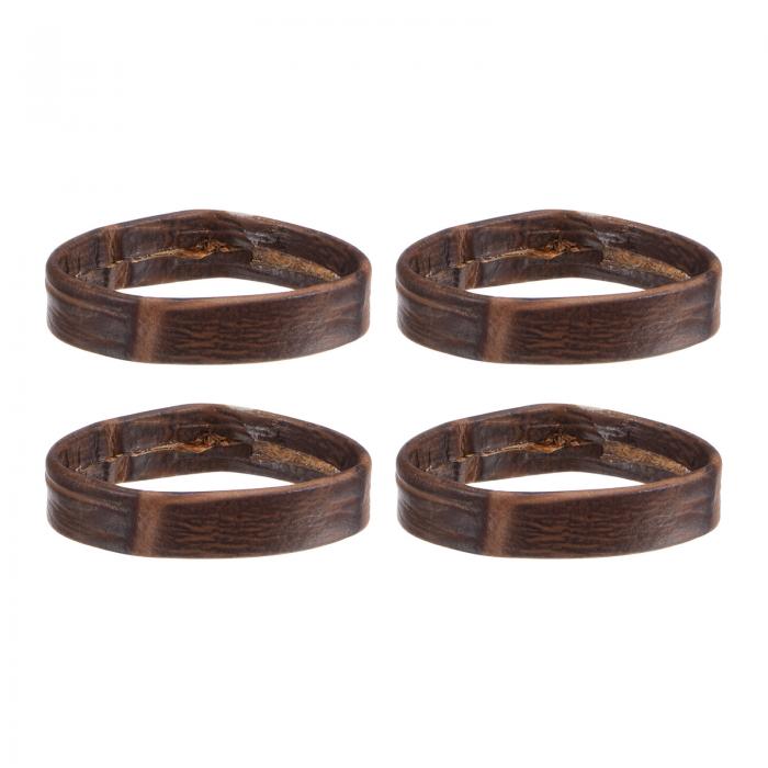 uxcell PUレーザ ー製ループ 時計バンド リングキーパー 代替品 幅24mm ダークブラウン 4個入