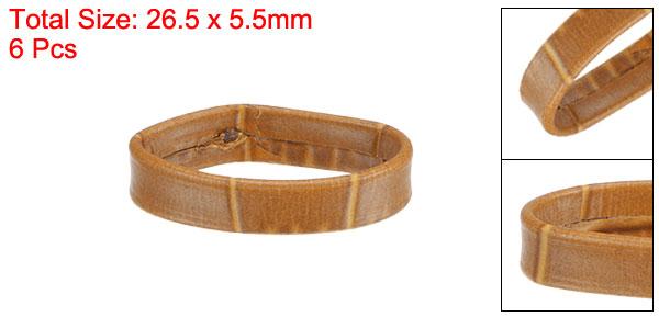 uxcell PUレーザ ー製ループ 時計バンド リングキーパー 代替品 直径22mm ブラウン 6個入