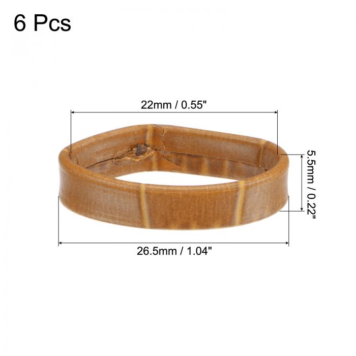 uxcell PUレーザ ー製ループ 時計バンド リングキーパー 代替品 直径22mm ブラウン 6個入