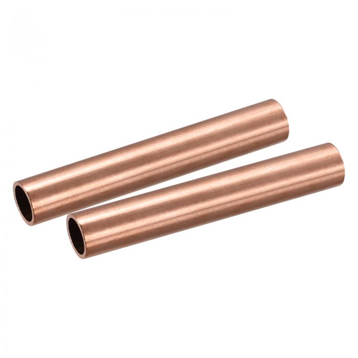 uxcell コッパー製チューブ パイプチューブ 丸い 外径17mm 壁厚さ1.5mm 長さ100mm 2個入