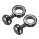uxcell 財布ストラップリング Oリング 金属 リベット スタッド 交換用 バックル バッグ クラフト DIY アクセサリー用 長さ20mm ブラック 2個