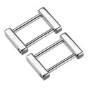 uxcell 財布ストラップリング 金属 ねじ込み シャックル 交換用 バックル レザー バッグ クラフト DIY アクセサリー用 長さ28mm シルバートーン...