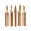 uxcell 無鉛はんだごてチップ I+B+K+3C+2.4Dシリーズ 交換用 はんだ付けステーション用 4mmx41mm 5個