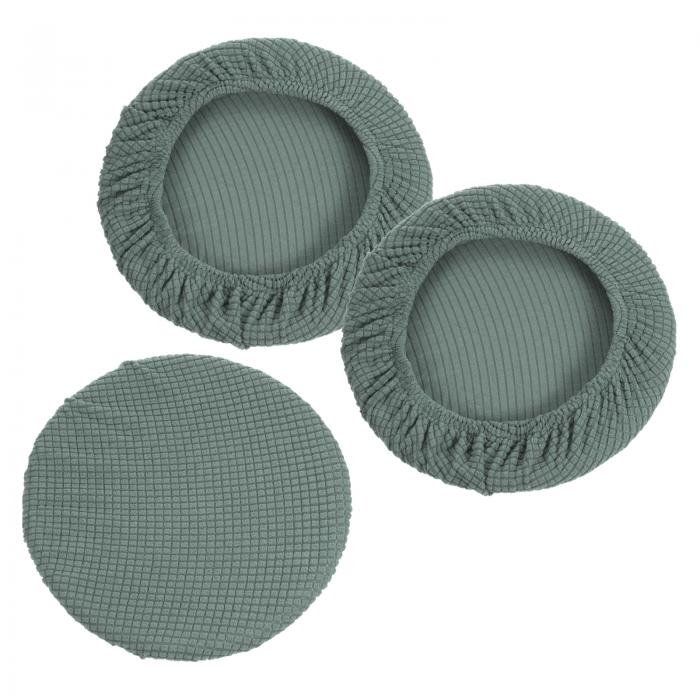 PATIKIL 11"「スツールカバー ラウンド型 3個セット 弾力性バースツールカバー 洗えるシートクッション 直径11"-16"の椅子に適用 ライト緑」