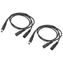 PATIKIL 1オスへ2メス DC電源スプリッタケーブル 2個入り 5.5 mm x 2.1 mm Yスプリッターケーブル CCTVカメラ ルーター LED ライトストリップ用(3)