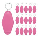 PATIKIL ヴィンテージモーテルキーホルダー 16個 空白 ホテルキーホルダー 菱形レトロキータグ DIY 工芸品装飾 バックパック荷物ラベルタグ用 ホトピンク