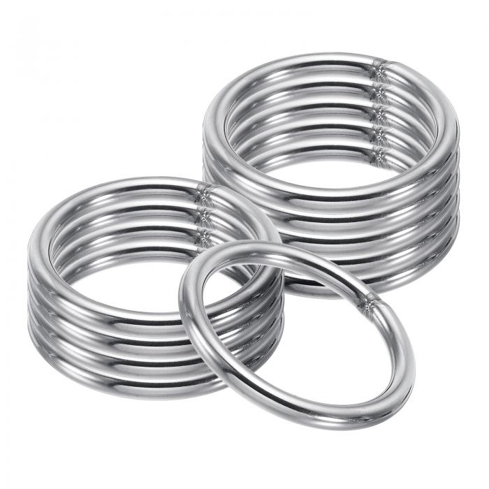 PATIKIL 40 mmメタルOリング 10個 304ステンレス鋼 ラウンドリング ハードウェア バッグ ベルト ハンギングバスケット DIYクラフト用