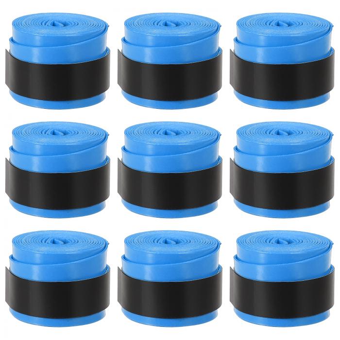 PATIKIL 43.3" テニスラケットグリップテープ 9パック オーバーグリップ 伸縮性 ある滑り止め 吸汗性 バドミン トン 釣り竿 用 ブルー