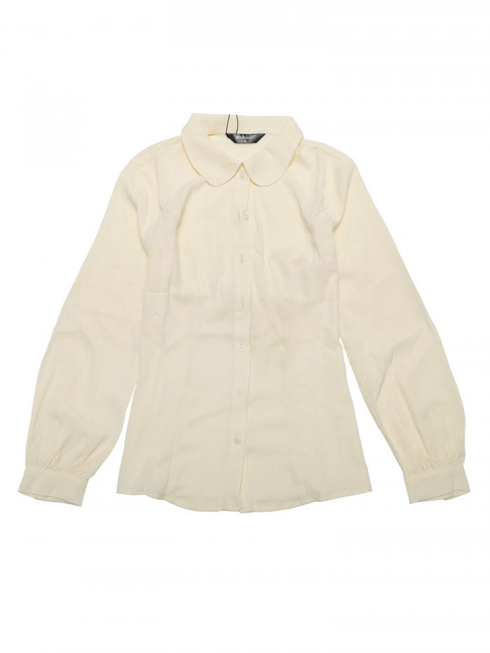Allegra K ブラウス レディース 長袖 シフオンブラウス 丸襟 可愛い シャツ オフィス カジュアル トップス 着痩せ おしゃれ 通勤 OL アプリコット M