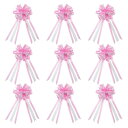 PATIKIL 18cm クリスマスプルボウ 10個 バスケットプレゼントラッピングリボン 大きなお花のプルボウ ギフト包装 結婚式の装飾用 ピンク