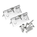 uxcell スプリング式ヒンジ 304ステンレス鋼 セルフクロージングヒンジ キャビネット用 51x22 mm 2個