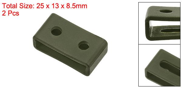 uxcell 時計バンドストラップループ ラバー 代替 ファスナーリング シリコン ウォッチホルダーキーパー 22mm幅時計バンド ダークグリーン 2個入り