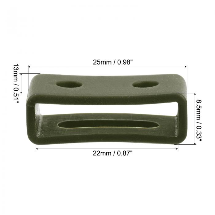 uxcell 時計バンドストラップループ ラバー 代替 ファスナーリング シリコン ウォッチホルダーキーパー 22mm幅時計バンド ダークグリーン 2個入り