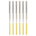 uxcell ダイヤモンドニードルファイル フラットタイプ ファイルハンドル ハンドツール メタル ウッド ストーン 大理石用 3 mm x 140 mm 6個