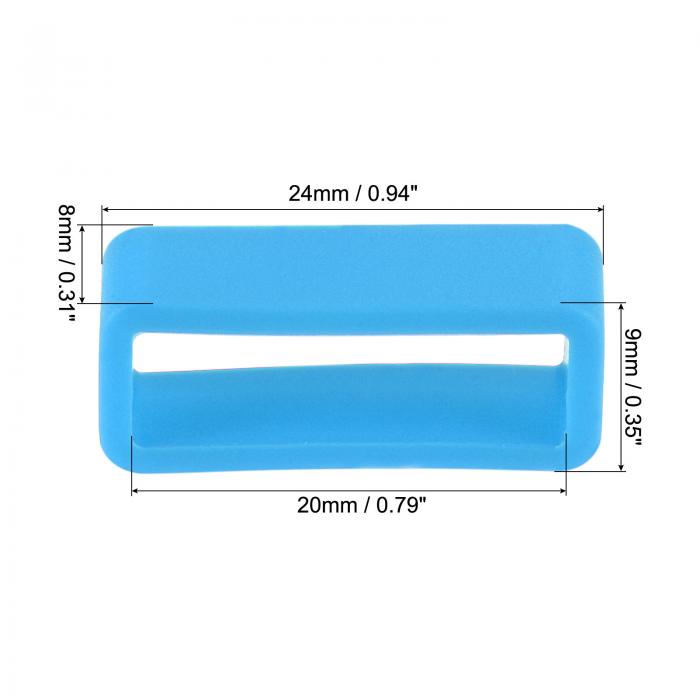 uxcell 時計バンドストラップループ ゴム 交換用ファスナーリング シリコーン時計ホルダーキーパー 20mm幅時計バンド ライトブルー 4個入り