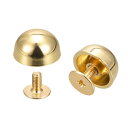 uxcell スクリューバックリベット 中空ラウンドヘッド レザースタッド 12x7 mm ゴールドトーン 8セット
