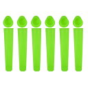 uxcell シリコーン製アイスポップモールド6個セット アイスクリームメーカーモールド付き アイスキャンディーポップス 緑色 長さ約15cm アイスクリーム作...