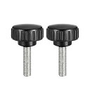 uxcell クランプノブ ローレットノブ 旋盤フィッティング ヘッド直径32mm M8 x 30mm 2個入り