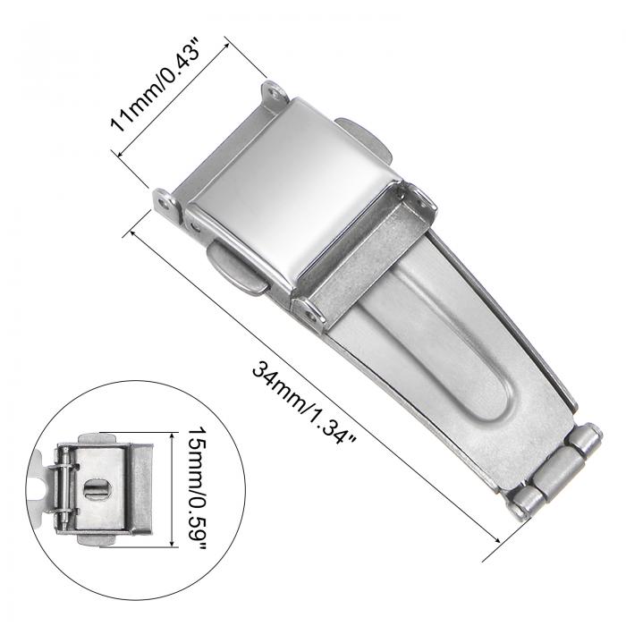 uxcell 時計展開クラスプ プッシュボタンバックル 11 mm幅 ステンレス鋼 時計バンドエクステンダー シルバートーン