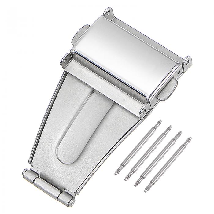 uxcell 時計展開クラスプ プッシュボタンバックル 19 mm幅 ステンレス鋼 時計バンドエクステンダー シ..