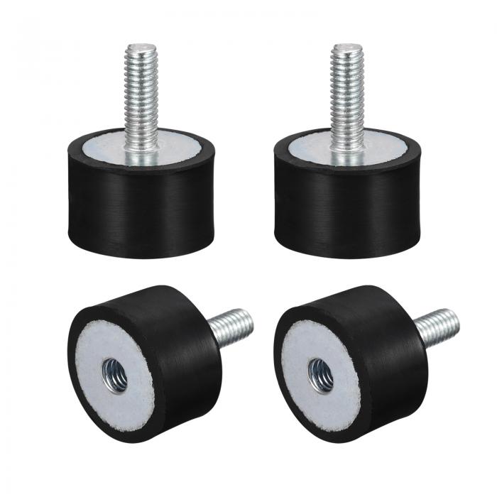 uxcell ショックアブソーバー ラバーマウント 防振アイソレーター M6 オス/メス D25mmxH15mm 4個入り