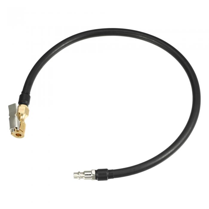 Motoforti ユニバーサルインフレーターエアポンプホースアダプタータイヤバルブインフレーターホース 60cmホース長 クローズ 銅鋼ゴム 黒