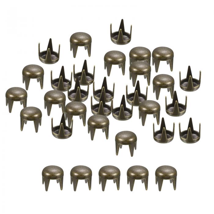 uxcell 160個のブロンズ丸いドームリベット 4mm真鍮ス パイ クスタッズスポットパンクロ ックネイルヘッドクロービーズDIYクローズベルトバッグシュー...