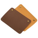 uxcell ラゲッジハンドルラップ PUレザー ハンドバッググリップカバー 識別子プロテクター 真鍮クラスプ付き 旅行バッグスーツケース用 ブラウン イエロー 2個