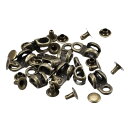 uxcell 靴ひもフック 合金ブーツバックル継手 リベット付き ハイキングキャンプシューズ用 ブロンズ 19x10x7 mm 20セット