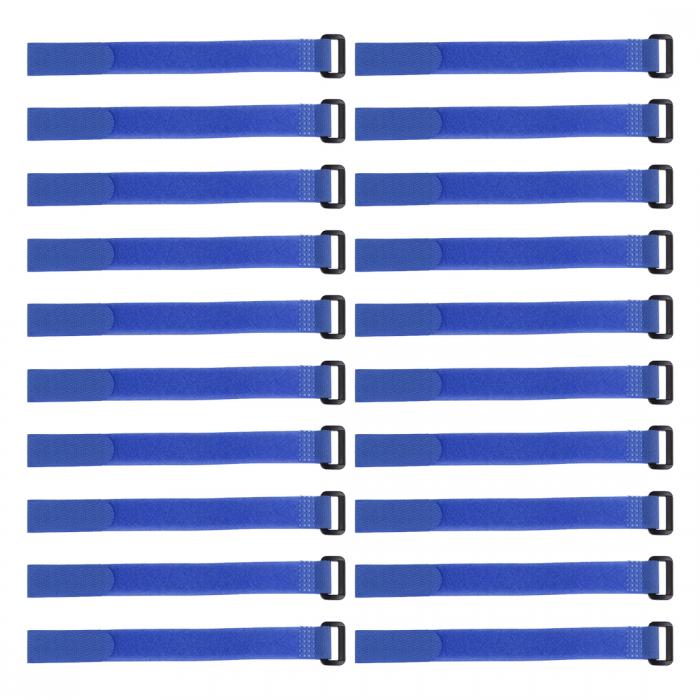 uxcell フックとループのストラップ 20mm x 450 mm ストラップ固定 再利用可能な固定ケーブルタイ （ブ..