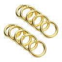 uxcell スプリングゲートOリング ラウンドスナップクリップ 亜鉛合金 キーリングバックル用 36x25x5.5 mm ゴールド 10個