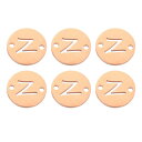 uxcell ステンレススチールレターリンク装飾6個 アルファベットペンダントコネクタ DIYイヤリングブレスレットネックレス宝石ギフト作成用 ローズ金色レター...