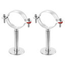 uxcell 2パック パイプサポート ステンレス製パイプサポートぶらけっと Dia 76mmパイプチューブ用 パイプストラップクランプ ネジ付き