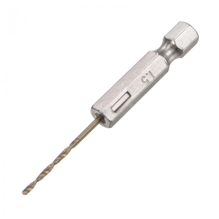 uxcell 六角シャンクツイストドリルビット 高速度鋼 1.5 mm掘削径 6.35 mm六角シャンク付き 60 mm長さ