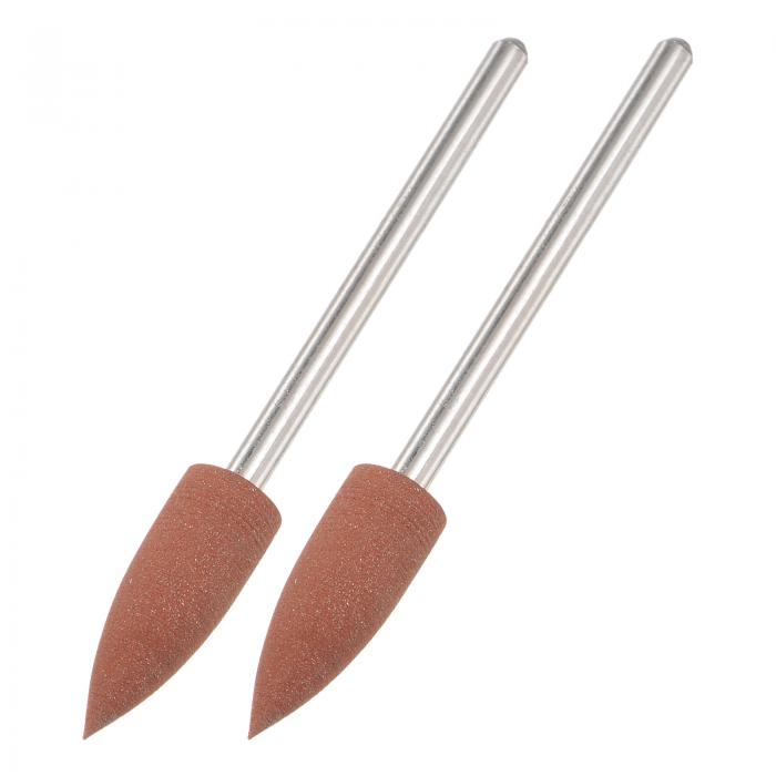 uxcell 研削バフ研磨ホイール シリコーンゴム 80グリット とがった研磨ヘッド 電動回転工具用 直径6 mm..