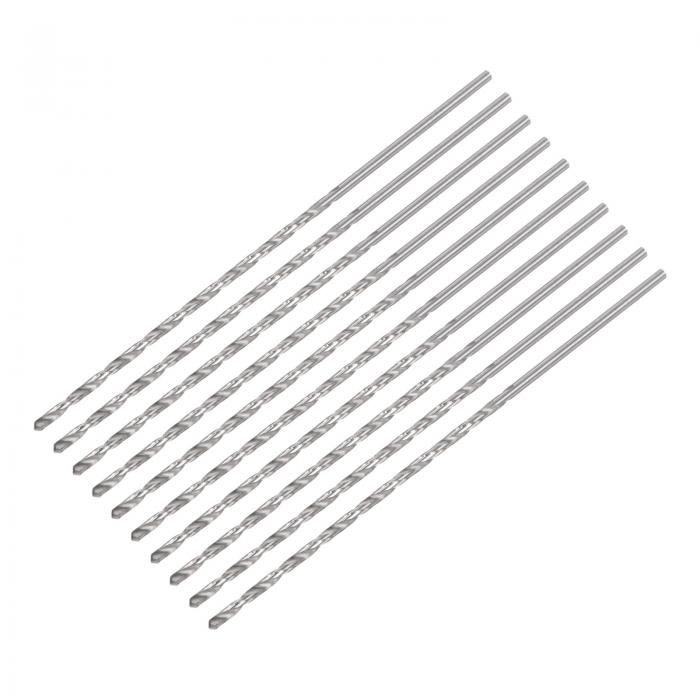 uxcell ミニマイクロツイストドリルビット 2 mm 高速度鋼 ストレートシャンク超長ドリルビット 100 mm アルミニウム合金用 10個
