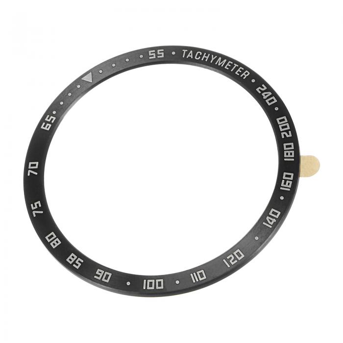 uxcell ウォッチベゼルリング 粘着カバー スタイルB ステンレス鋼 傷防止 プロテクター スクリーンダイヤル用 ブラック リング直径44 mm