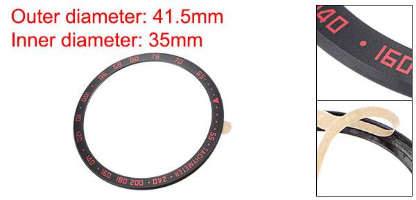 uxcell ウォッチベゼルリング 粘着カバー スタイルB ステンレス鋼 PVD 傷防止 プロテクター スクリーンダイヤル用 ブラック リング直径41 mm