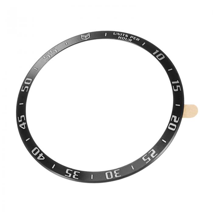 uxcell ウォッチベゼルリング 粘着カバー スタイルA ステンレス鋼 PVD 傷防止 プロテクター スクリーンダイヤル用 ブラック リング直径45 mm